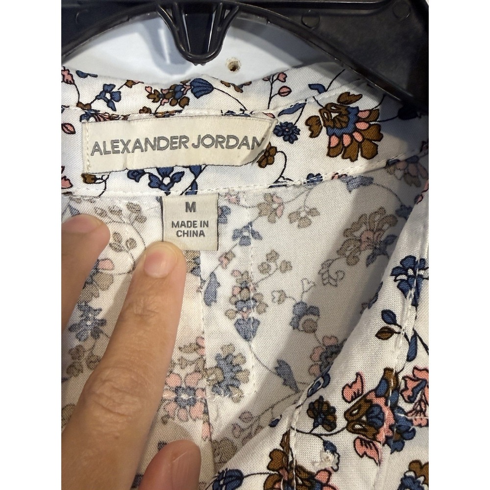 Alexander Jordan Y2K Vintage Floral‎ Rayon Blouse Lightweight Collared Top M - Picture 2 of 11